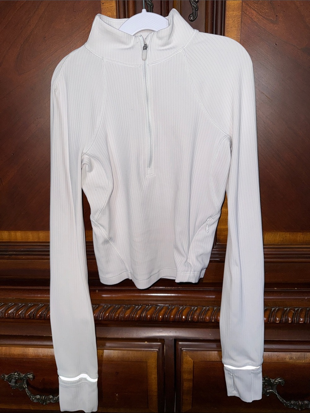 lululemon athletica White Ribbed Half-Zip Pullover
